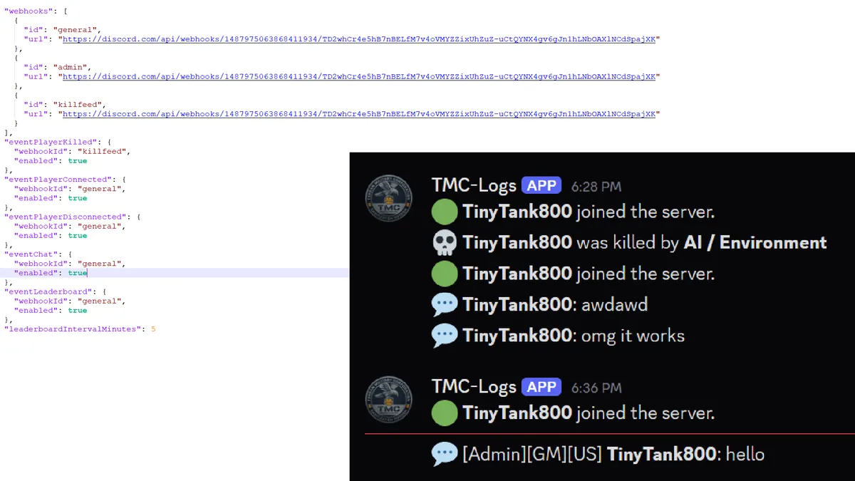Jemsire Discord Webhook — settings example